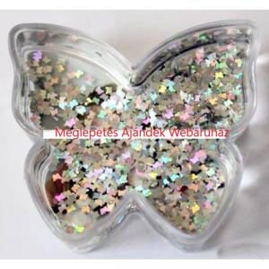 Pillangó formájú képkeret saját fotóval, úszó csillámokkal