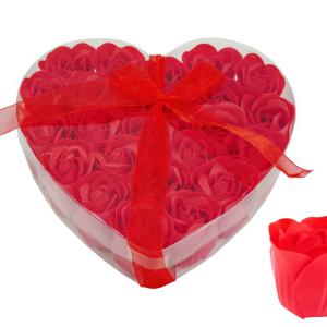 Szappanrózsa szíves formájú dobozban 3 féle színben