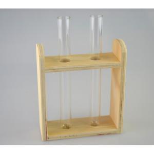 Üveg kémcső fa tartóval