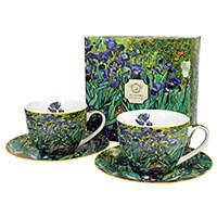 Van Gogh Íriszek porcelán csésze + alj készlet 250 ml - 2 személyes - díszdobozos