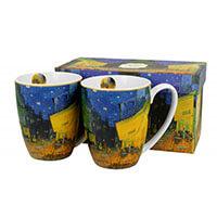 Van Gogh Kávéház éjjel porcelán bögre szett - 2 személyes, díszdobozos