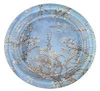 Van Gogh Mandulavirágzás vagy Íriszek kerek üveg tortatál / kínálótál - 37,5 cm