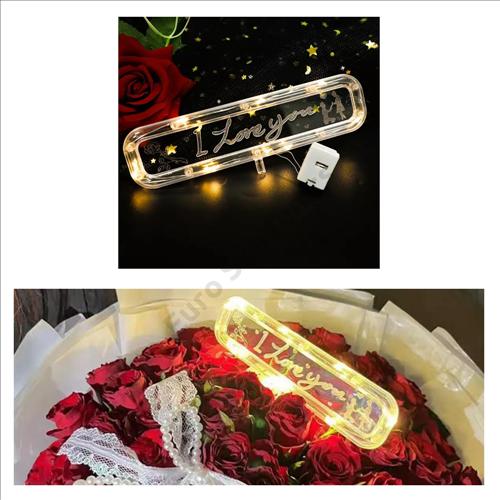 Világító I love you tábla