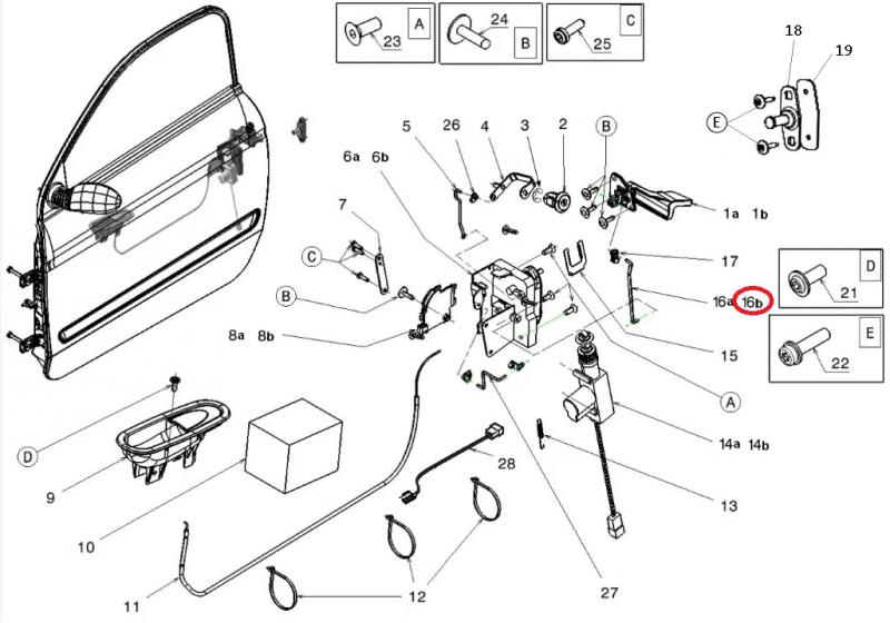 Ajtó zár rúd Jobb oldali Microcar