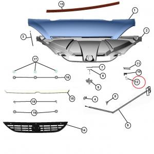 Bal motorháztetó zsanér Aixam 2010