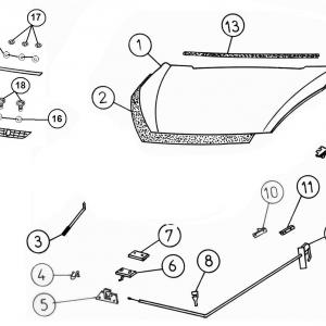 Bal motorháztetó zsanér Aixam 2010