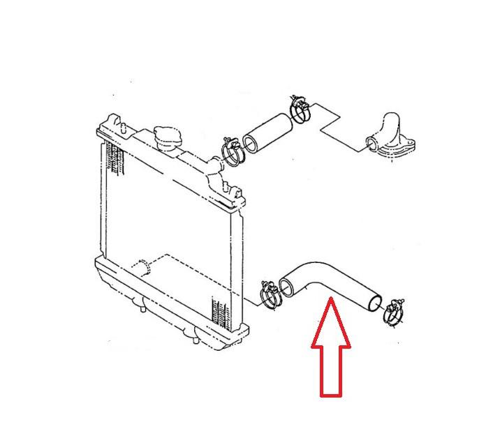 Kubota hűtő gumi cső alsó