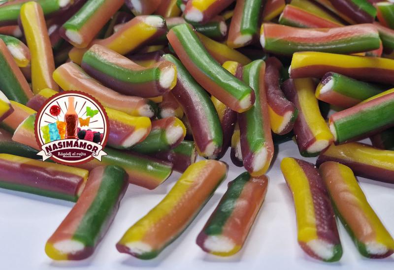Gyümölcsös töltött szivárvány rúd 1 kg