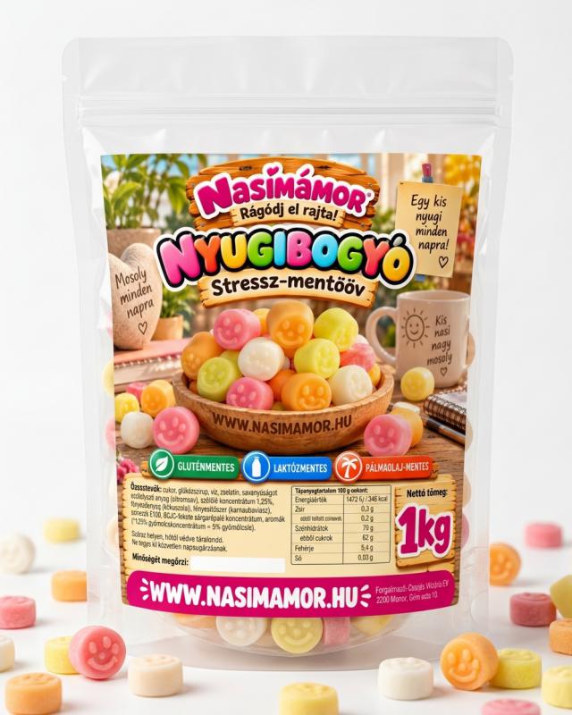 Nyugibogyó - Stressz-mentőöv Gyümölcsös Habcukor 1 kg
