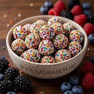 Cukrozott színes gumicukor golyók