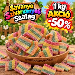 Savanyú szivárványos szalag 1 kg– Szivárványőrület AKCIÓ