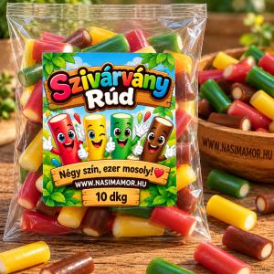Töltött szivárvány rúd különböző ízekben 10 dkg