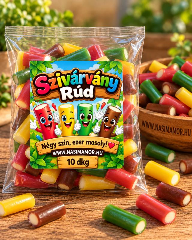 Töltött szivárvány rúd különböző ízekben 10 dkg