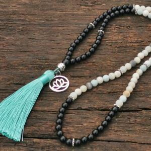 Amazonit-Ónix Mala nyaklánc