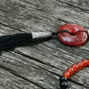 Karneol-Ónix mala nyaklánc