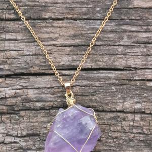 Nyers ametiszt nyaklánc