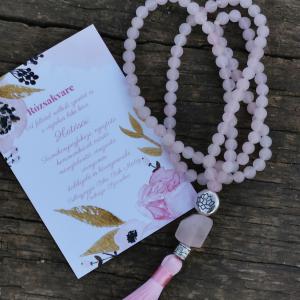 Rózsakvarc mala nyaklánc