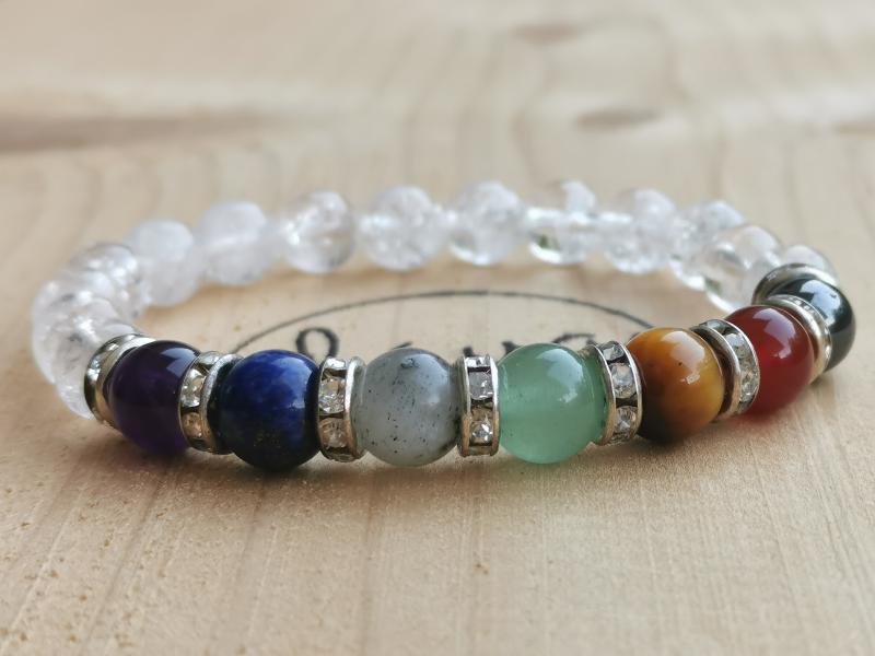 Hegyikristály csakra karkötő