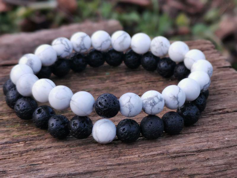 Howlit-Lávakő páros karkötő