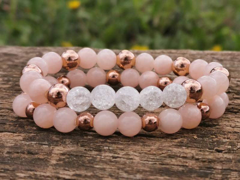 Jáde -Hematit Hegyikristály karkötő szett