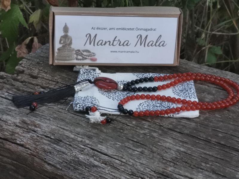 Karneol-Ónix mala nyaklánc