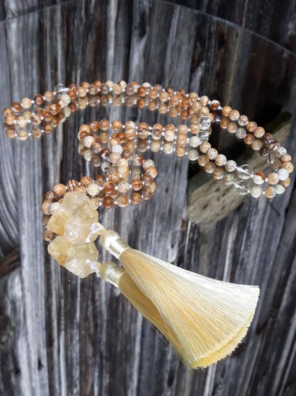 Képjáspis-citrin mala