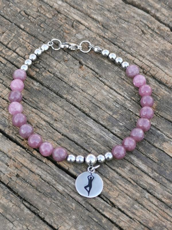 Lepidolit jóga karkötő