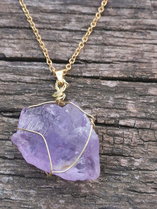 Nyers ametiszt nyaklánc