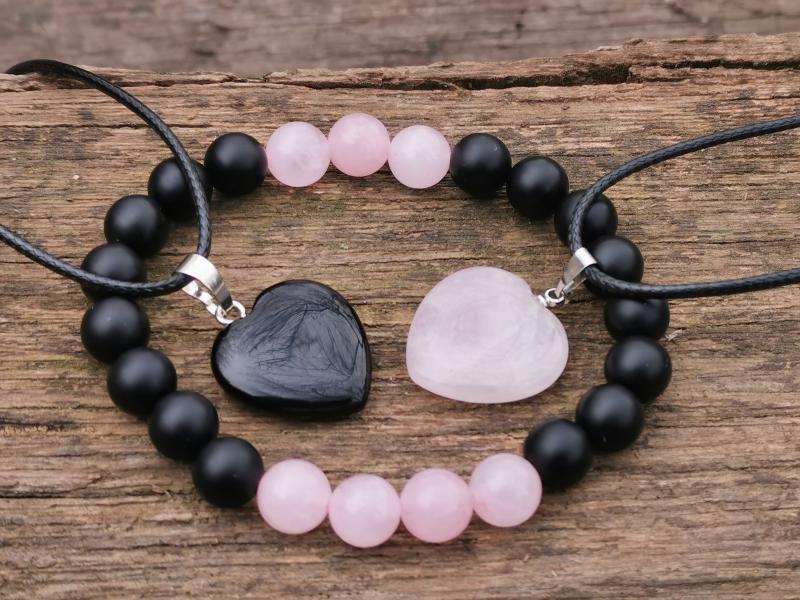 Ónix-Rózsakvarc szett