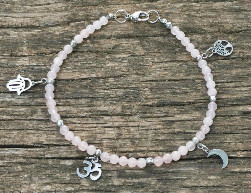 Rózsakvarc bokalánc