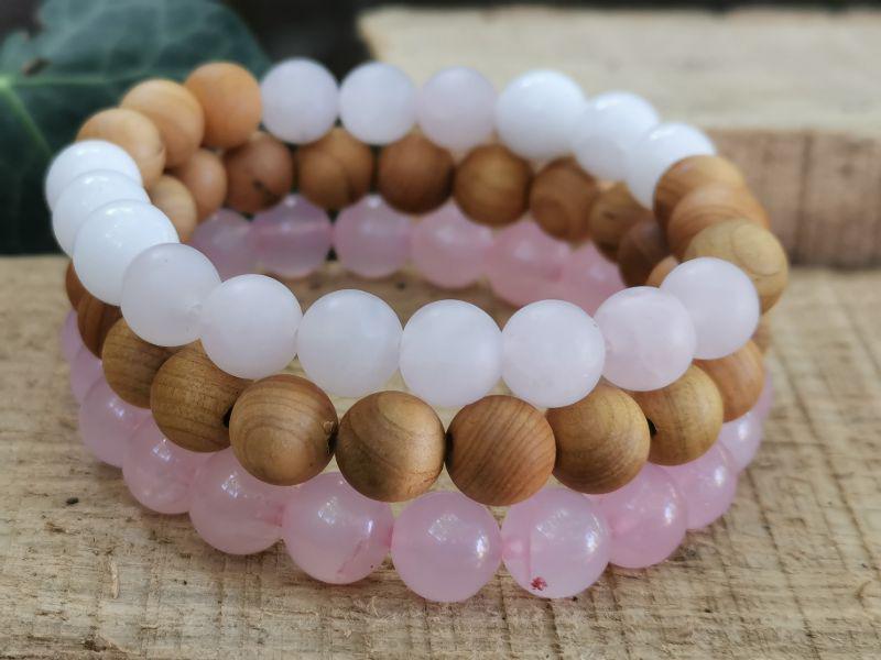 Szantálfa-Rózsakvarc-Tejkvarc szett