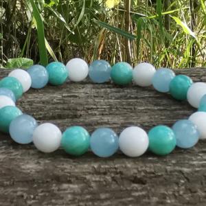 Akvamarin-Amazonit-Tejkvarc karkötő