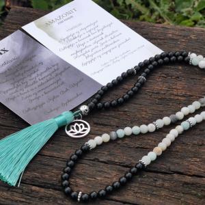 Amazonit-Ónix Mala nyaklánc