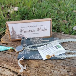 Jáde mala nyaklánc achát medállal