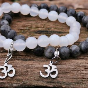 Larvikit-Achát páros ohm karkötő