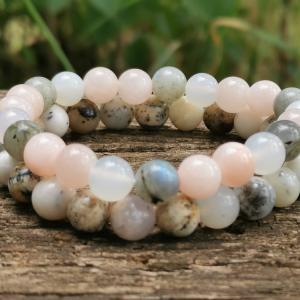 Merlinit-Labradorit-Jáde karkötő szett