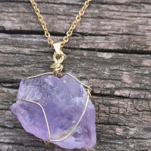 Nyers ametiszt nyaklánc