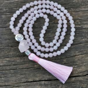 Rózsakvarc mala nyaklánc