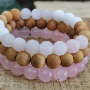 Szantálfa-Rózsakvarc-Tejkvarc szett