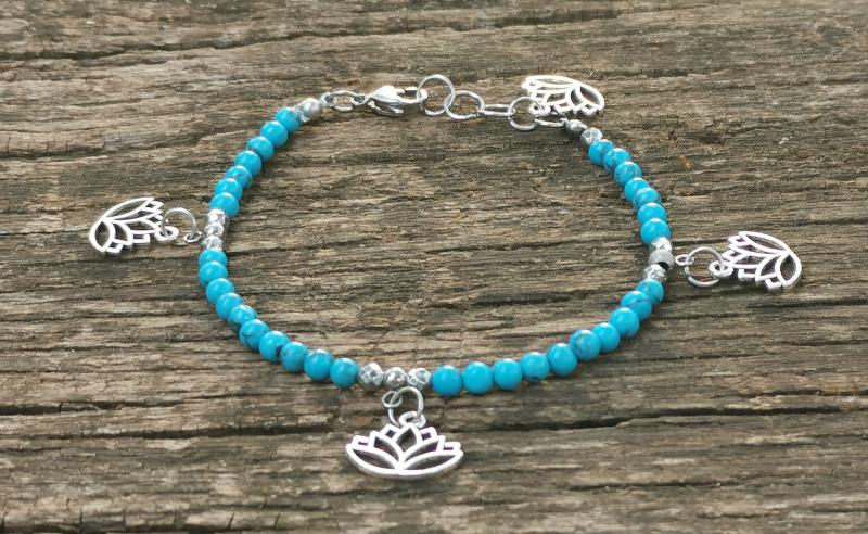 Türkíz  lótusz bokalánc