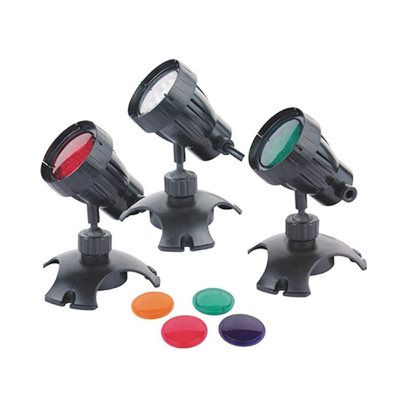 Sunsun CLD-302 víz alatti LED világítás 3 x 1,2W + 8 színű előtét