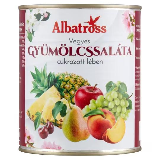 Albatross vegyes gyümölcssaláta cukrozott lében 820 g