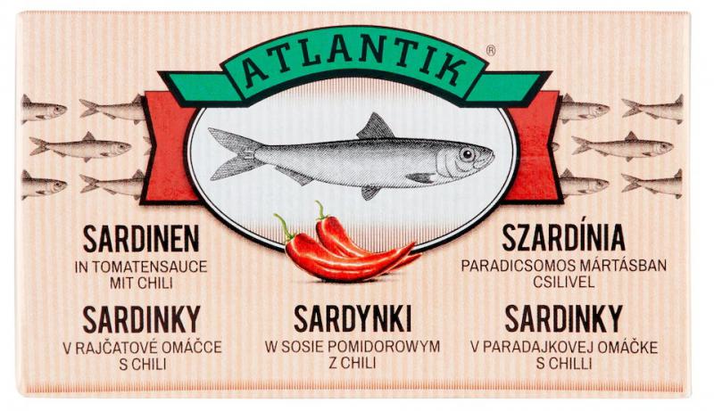 Atlantik szardínia paradicsomos mártásban csilivel 125 g