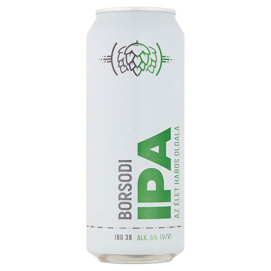 Borsodi IPA minőségi világos, felsőerjesztésű szűretlen sör 5% 0,5 l