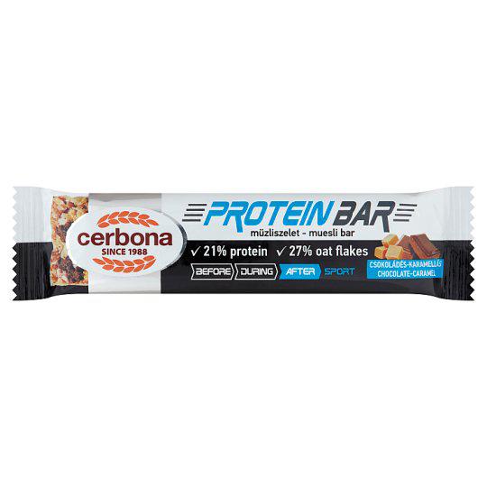 Cerbona Protein fehérjében gazdag csokoládés-karamellás müzliszelet 35 g