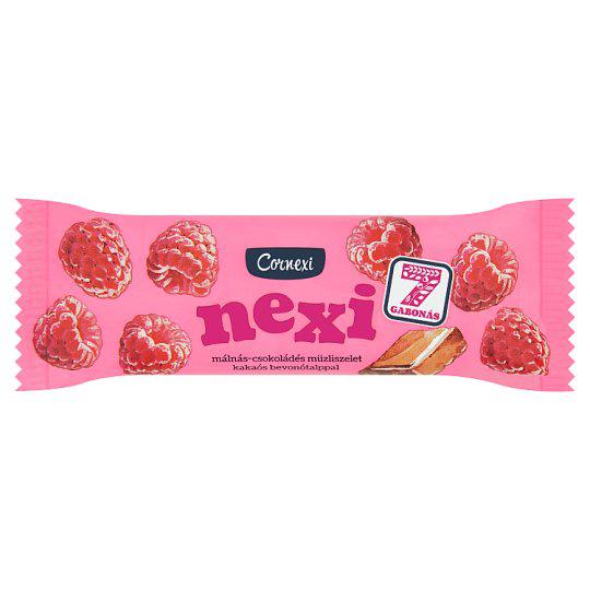Cornexi nexi málnás-csokoládés müzliszelet kakaós bevonótalppal 25 g