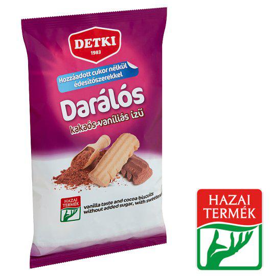 Detki kakaós-vaníliás ízű darálós keksz hozzáadott cukor nélkül, édesítőszerekkel 180 g