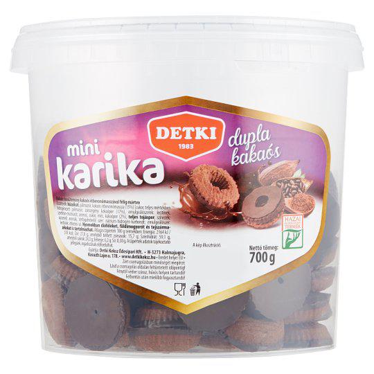 Detki Mini Karika kakaós teasütemény kakaós étbevonómasszával félig mártva 700 g