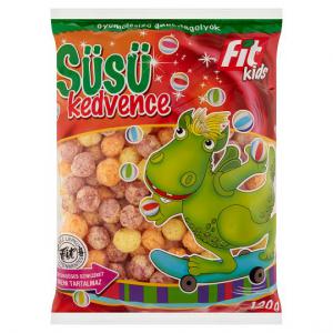 Fit Kids Süsü Kedvence gluténmentes, extrudált, gyümölcsízű gabonagolyók 120 g