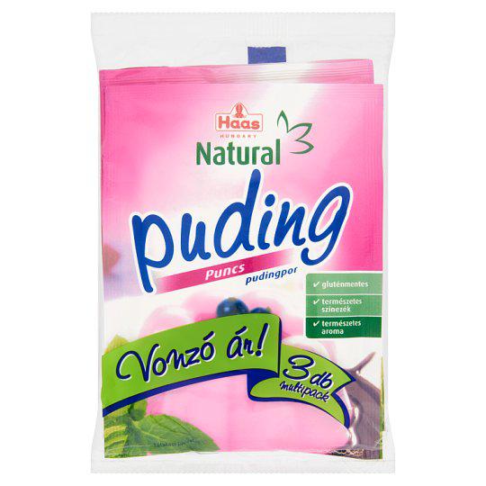 Haas Natural gluténmentes puncs pudingpor 3 x 40 g